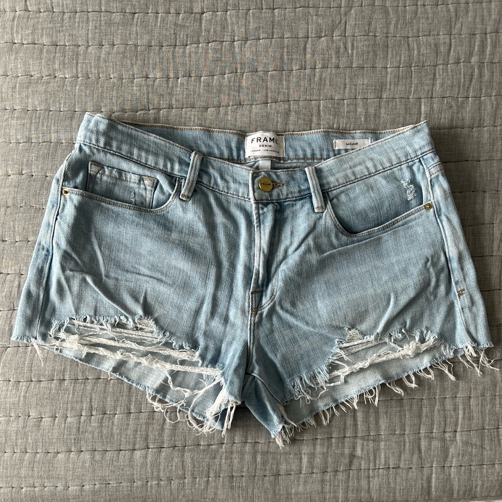 FRAME Le Cutoff Denim Shorts - Size 28